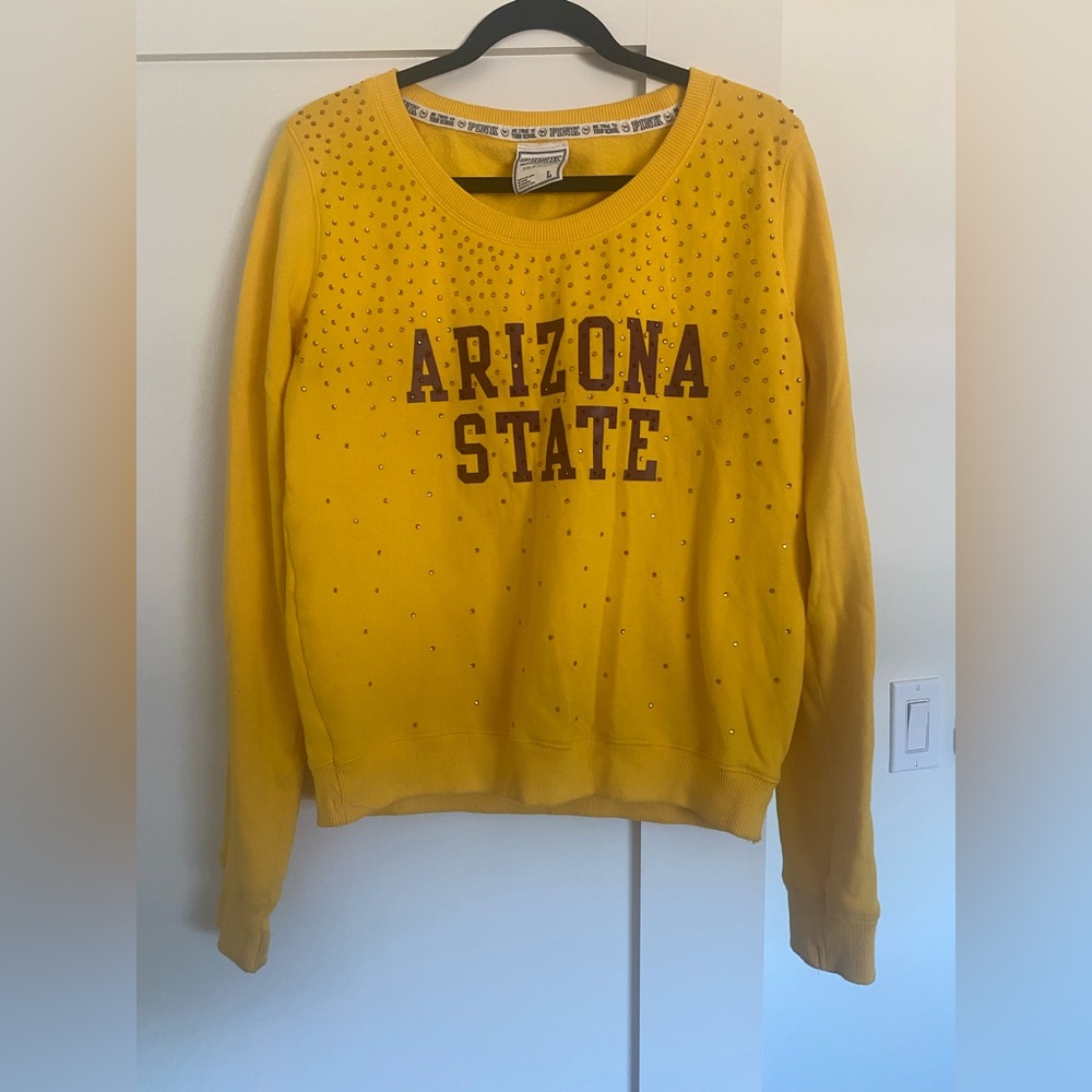 PINK Arizona State crop crewneck
